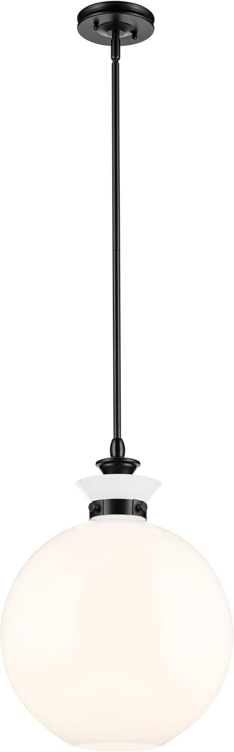 Kichler Laria 1-Light Pendant, Updated Traditional Light, Sloped Ceiling Compatible, for Kitchen with Clear Glass in Champagne Bronze (19.5" x 15"), 52778CPZCLR