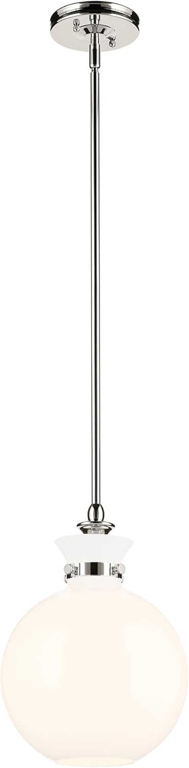 Kichler Laria 1-Light Pendant, Updated Traditional Light, Sloped Ceiling Compatible, for Kitchen with Clear Glass in Champagne Bronze (19.5" x 15"), 52778CPZCLR