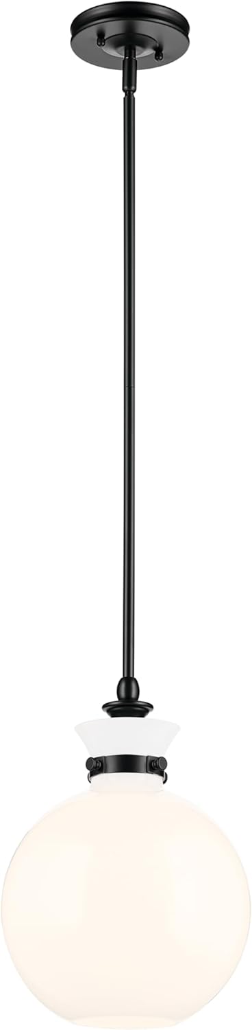 Kichler Laria 1-Light Pendant, Updated Traditional Light, Sloped Ceiling Compatible, for Kitchen with Clear Glass in Champagne Bronze (19.5" x 15"), 52778CPZCLR