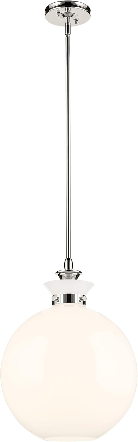 Kichler Laria 1-Light Pendant, Updated Traditional Light, Sloped Ceiling Compatible, for Kitchen with Clear Glass in Champagne Bronze (19.5" x 15"), 52778CPZCLR