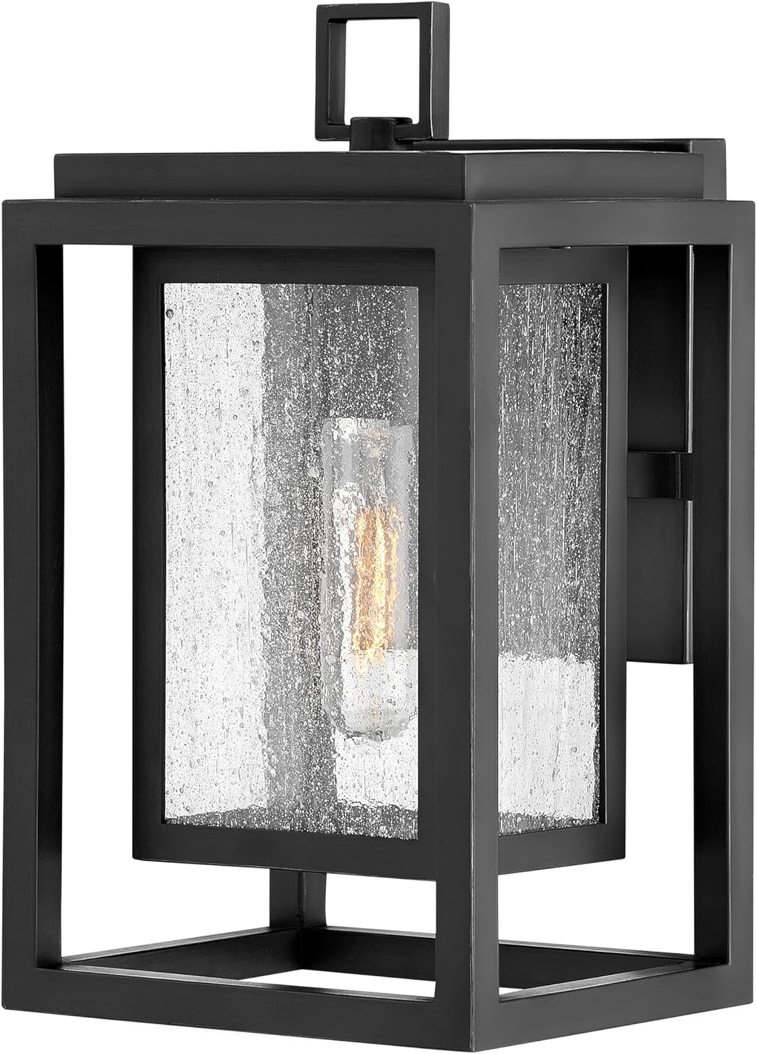 Hinkley Republic 1005BK-LL Large Outdoor LED Wall Mount Lantern Light - Transitional/Modern, Double Frame Design, Coastal Elements Collection - Black