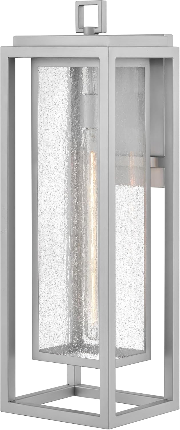 Hinkley Republic 1004OZ Medium Outdoor Wall Mount Lantern - Transitional/Modern, Double Frame Design, Coastal Elements Collection - Oil Rubbed Bronze