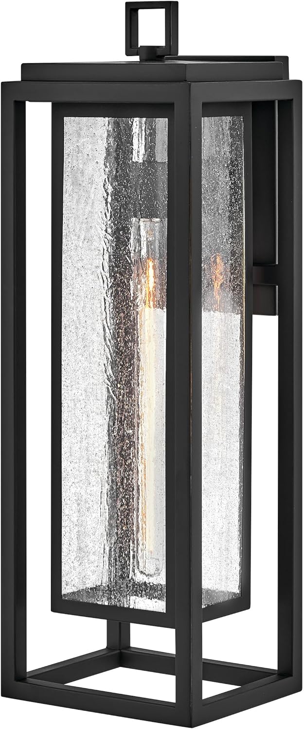 Hinkley Republic 1004OZ Medium Outdoor Wall Mount Lantern - Transitional/Modern, Double Frame Design, Coastal Elements Collection - Oil Rubbed Bronze