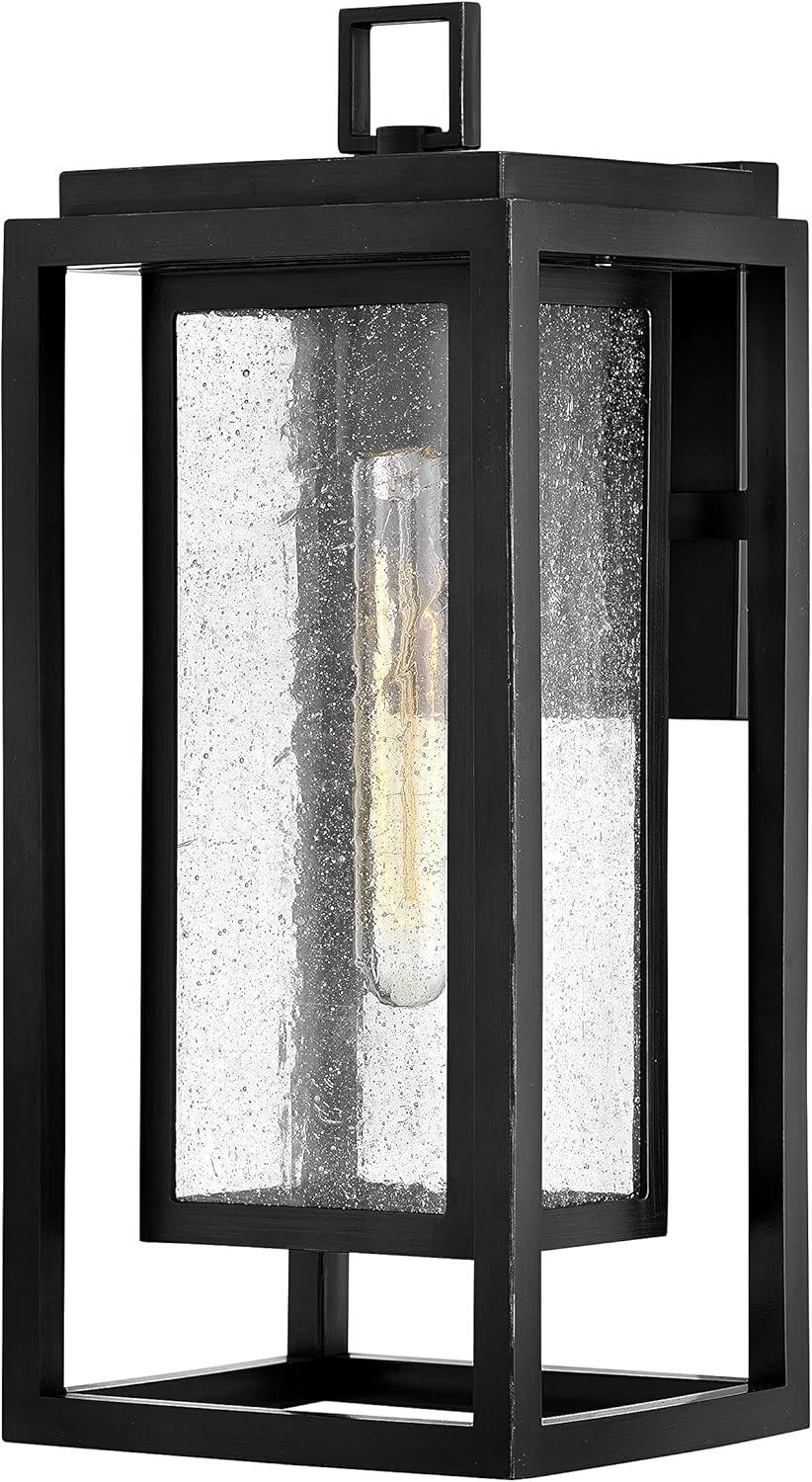 Hinkley Republic 1004OZ Medium Outdoor Wall Mount Lantern - Transitional/Modern, Double Frame Design, Coastal Elements Collection - Oil Rubbed Bronze