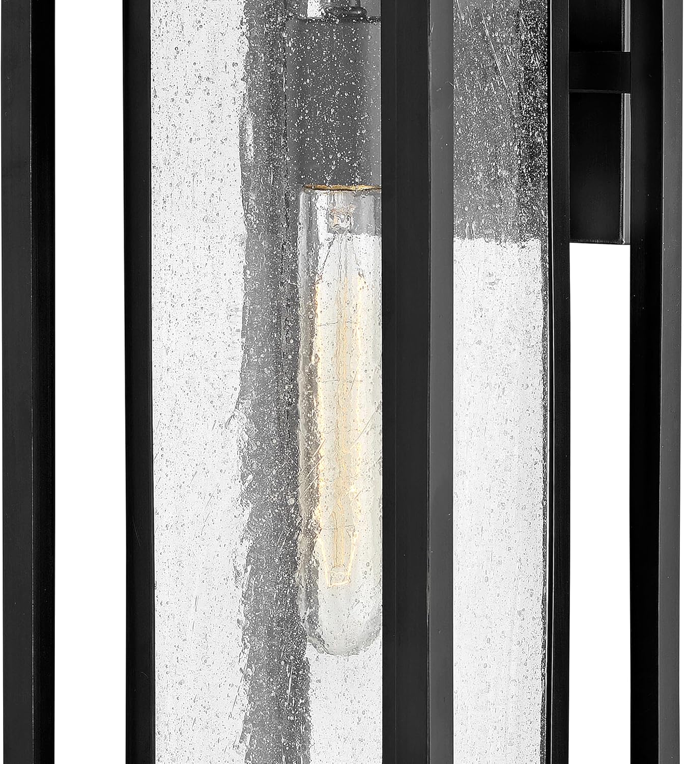 Hinkley Republic 1005BK-LL Large Outdoor LED Wall Mount Lantern Light - Transitional/Modern, Double Frame Design, Coastal Elements Collection - Black