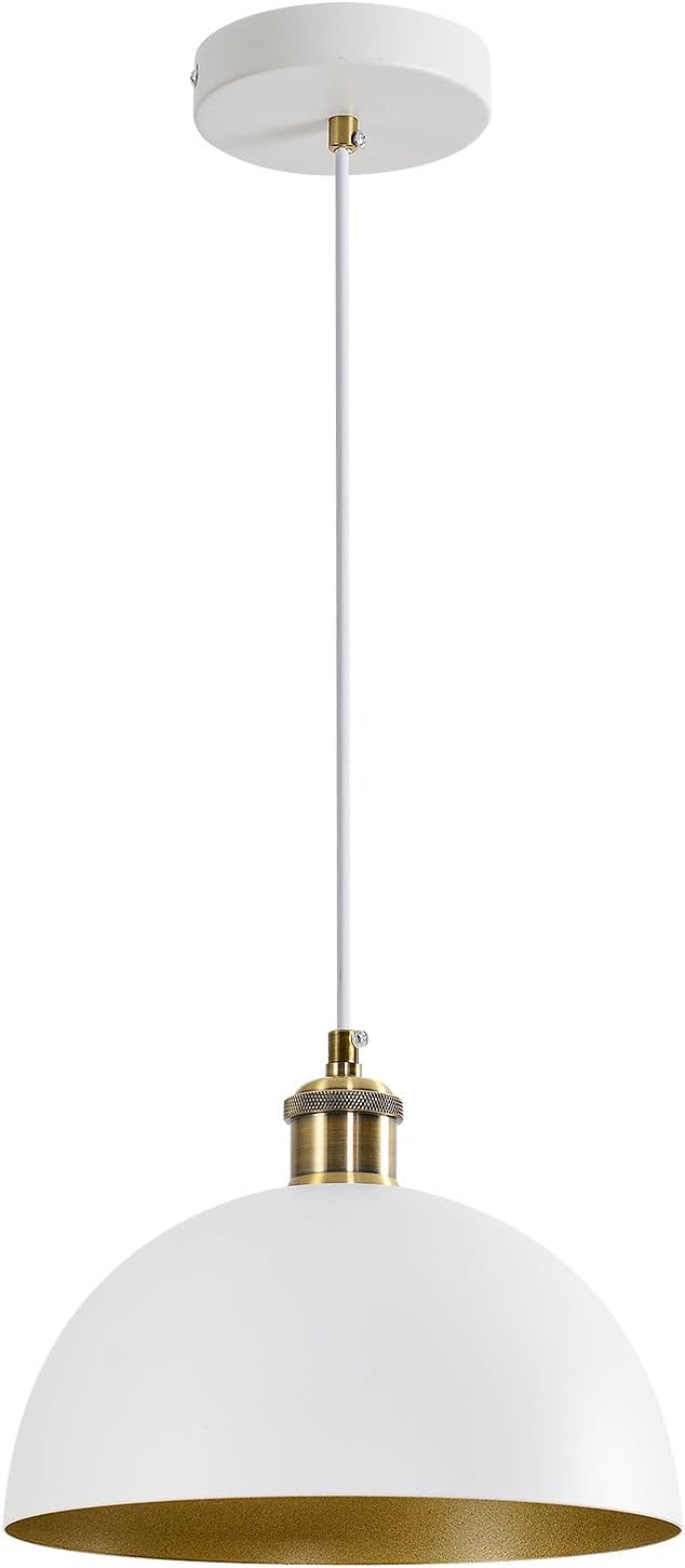 Vintage 2 pendant light,Industrial Pendant Light,17.72 inches large diameter, Line length 78.74" black and gold pendant light, widely used in the kitchen island, bedroom, dining room, hallway, garage
