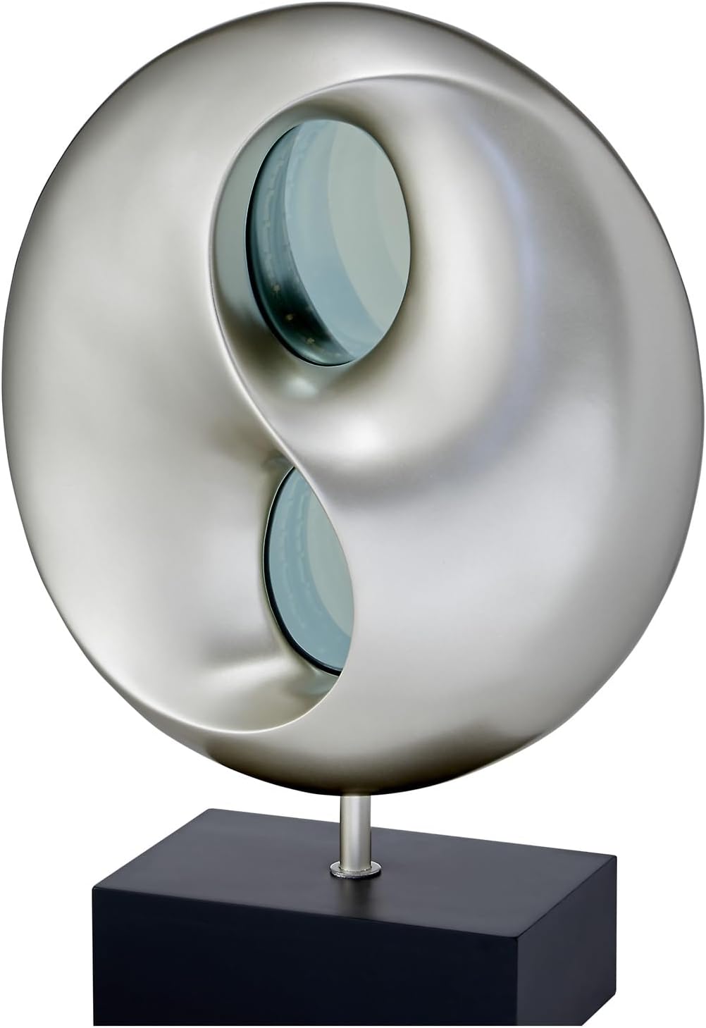 Ultra-Modern Infinity Mirror Table Lamp with LED Lights - Black and Silver Finish Night Light for Bedroom and Living Room