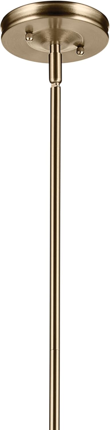 Kichler Laria 1-Light Pendant, Updated Traditional Light, Sloped Ceiling Compatible, for Kitchen with Clear Glass in Champagne Bronze (19.5" x 15"), 52778CPZCLR