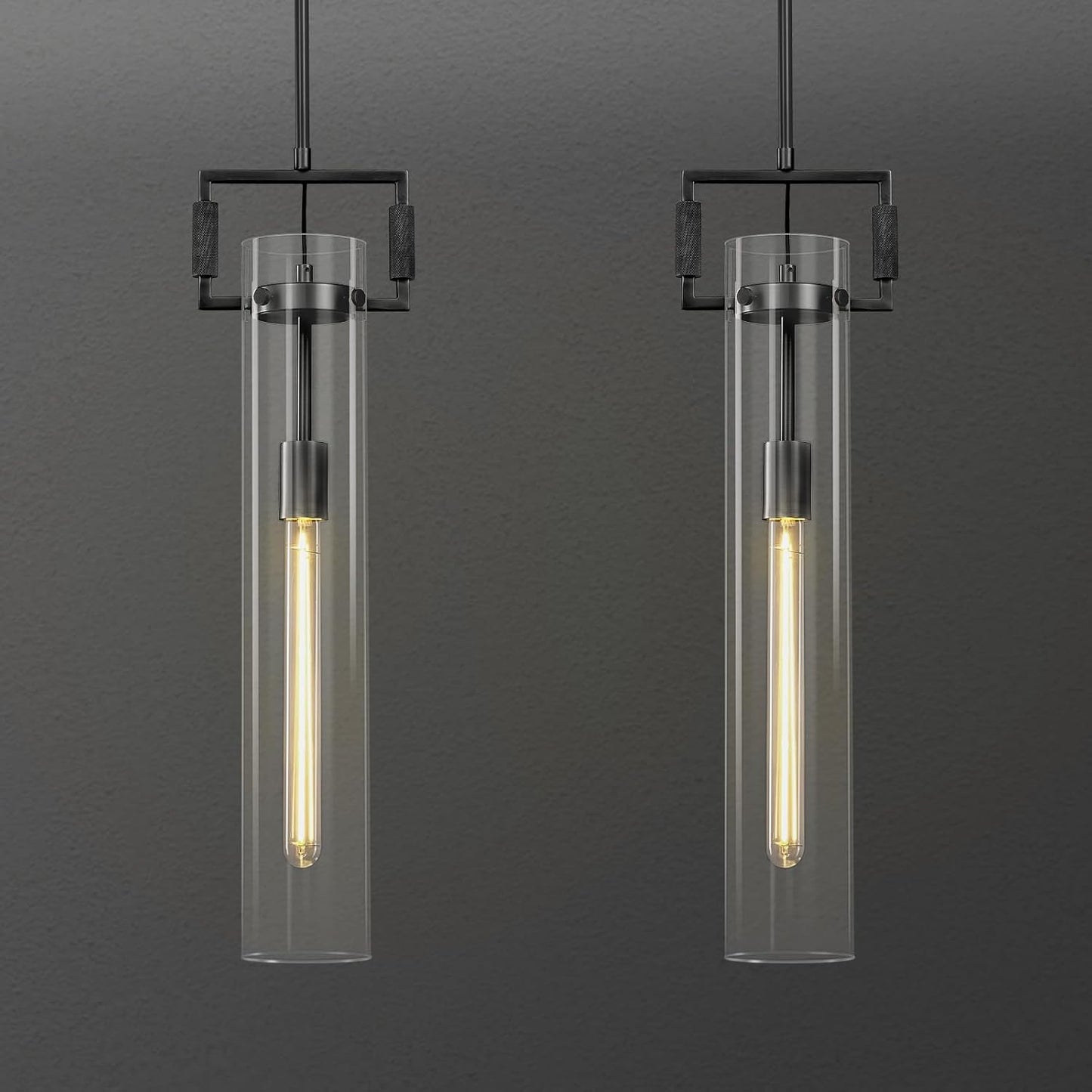 Brass Pendant Lights Kitchen Island, Modern Gold Pendant Lights 2 Pack,12Inch Glass Knurled Kitchen Pendant Lighting Over Island,Farmhouse Island Lights For Kitchen Sink,Bathroom,Bedroom,Dinning Table