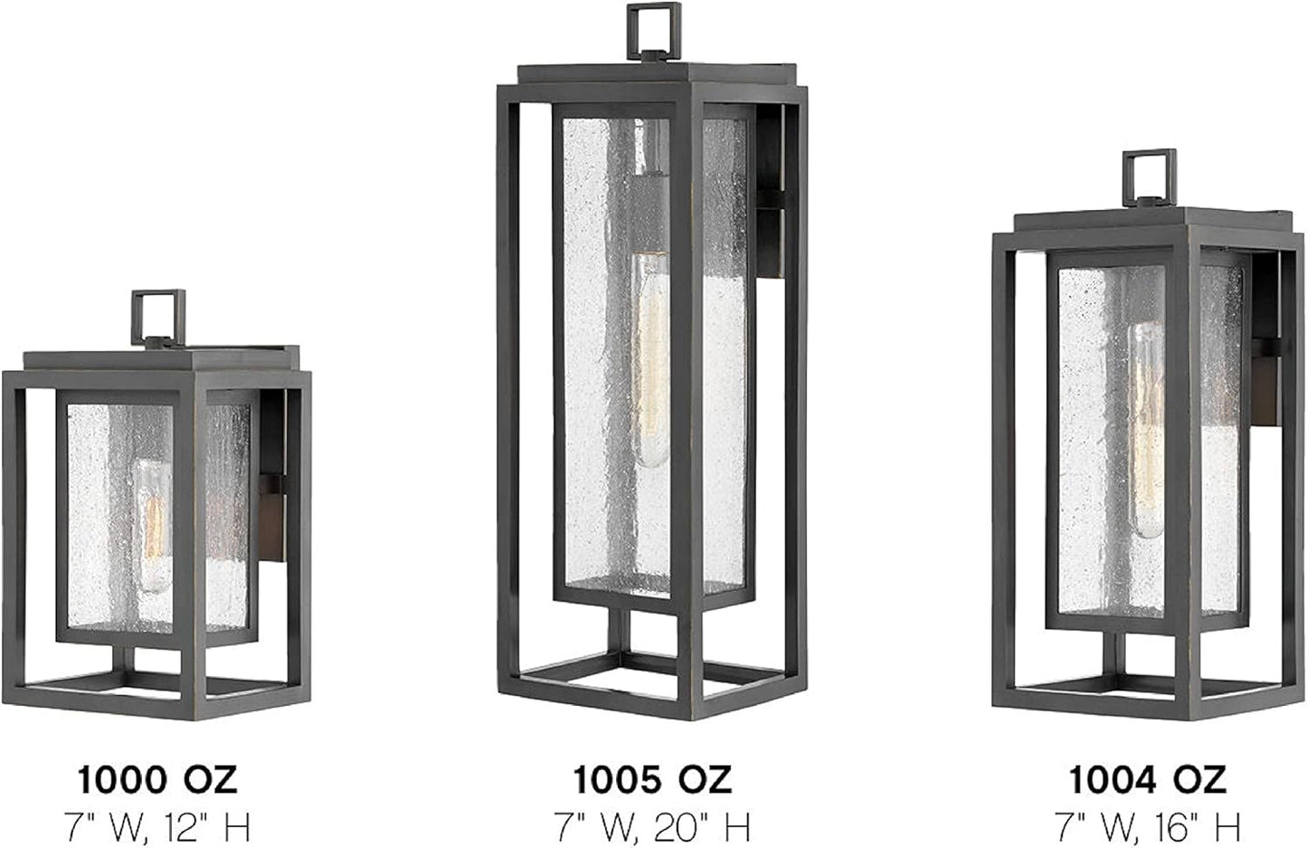 Hinkley Republic 1004OZ Medium Outdoor Wall Mount Lantern - Transitional/Modern, Double Frame Design, Coastal Elements Collection - Oil Rubbed Bronze