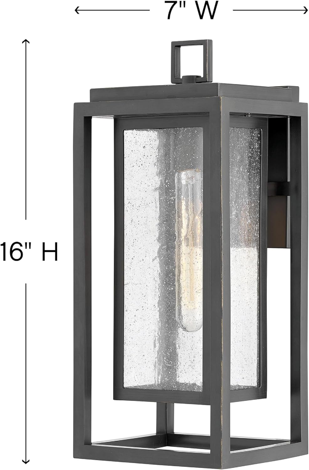 Hinkley Republic 1004OZ Medium Outdoor Wall Mount Lantern - Transitional/Modern, Double Frame Design, Coastal Elements Collection - Oil Rubbed Bronze