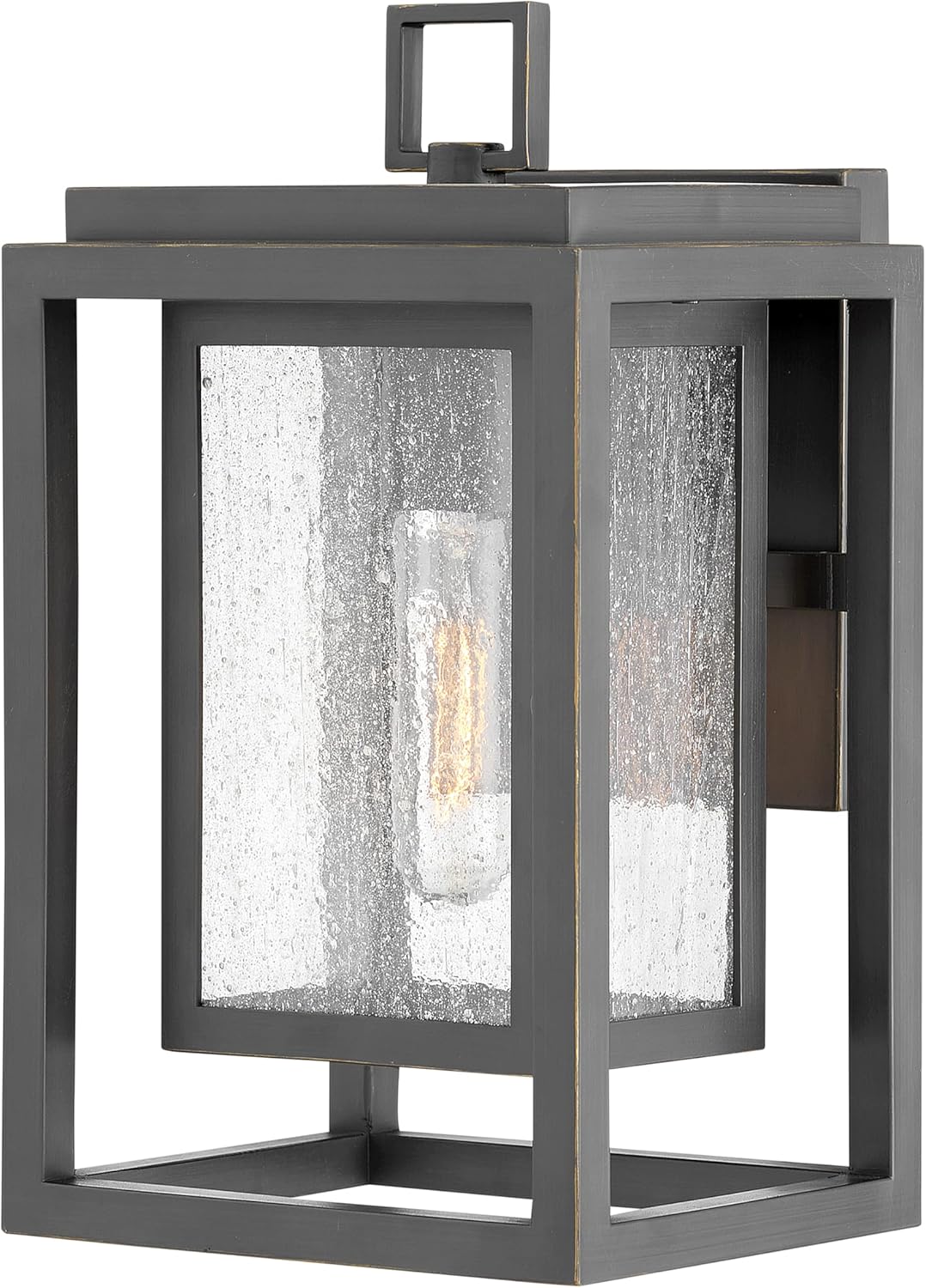 Hinkley Republic 1005BK-LL Large Outdoor LED Wall Mount Lantern Light - Transitional/Modern, Double Frame Design, Coastal Elements Collection - Black