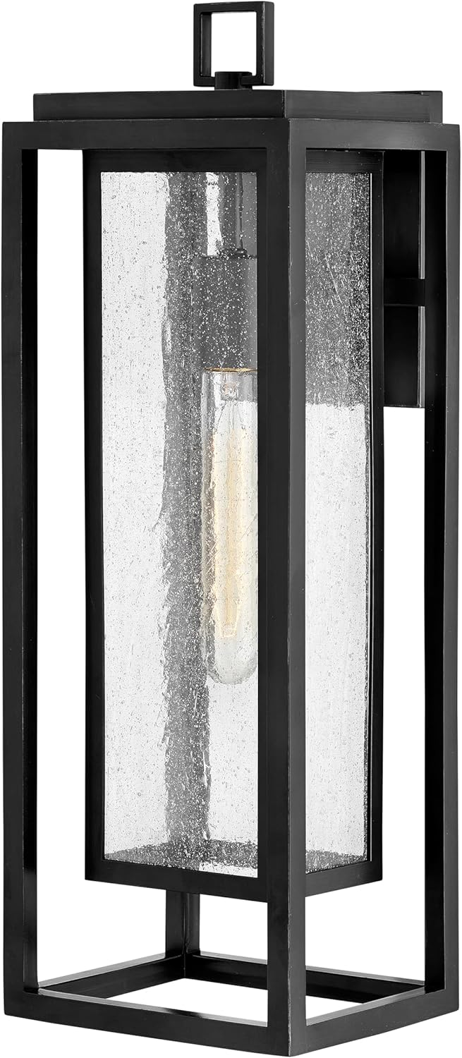Hinkley Republic 1004OZ Medium Outdoor Wall Mount Lantern - Transitional/Modern, Double Frame Design, Coastal Elements Collection - Oil Rubbed Bronze