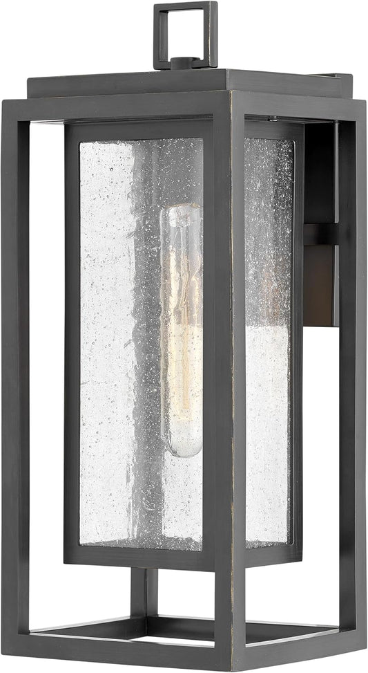 Hinkley Republic 1004OZ Medium Outdoor Wall Mount Lantern - Transitional/Modern, Double Frame Design, Coastal Elements Collection - Oil Rubbed Bronze
