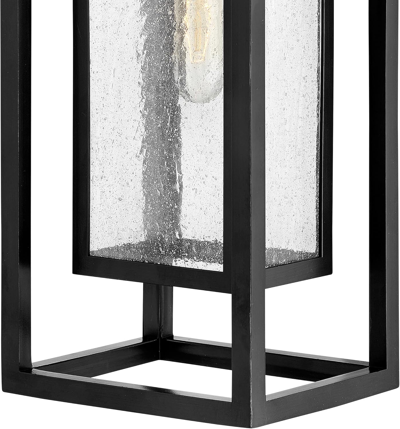 Hinkley Republic 1005BK-LL Large Outdoor LED Wall Mount Lantern Light - Transitional/Modern, Double Frame Design, Coastal Elements Collection - Black