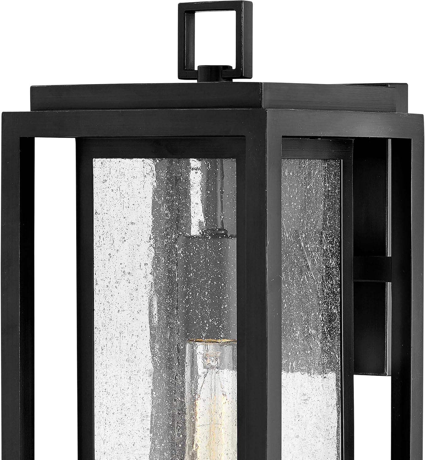 Hinkley Republic 1005BK-LL Large Outdoor LED Wall Mount Lantern Light - Transitional/Modern, Double Frame Design, Coastal Elements Collection - Black
