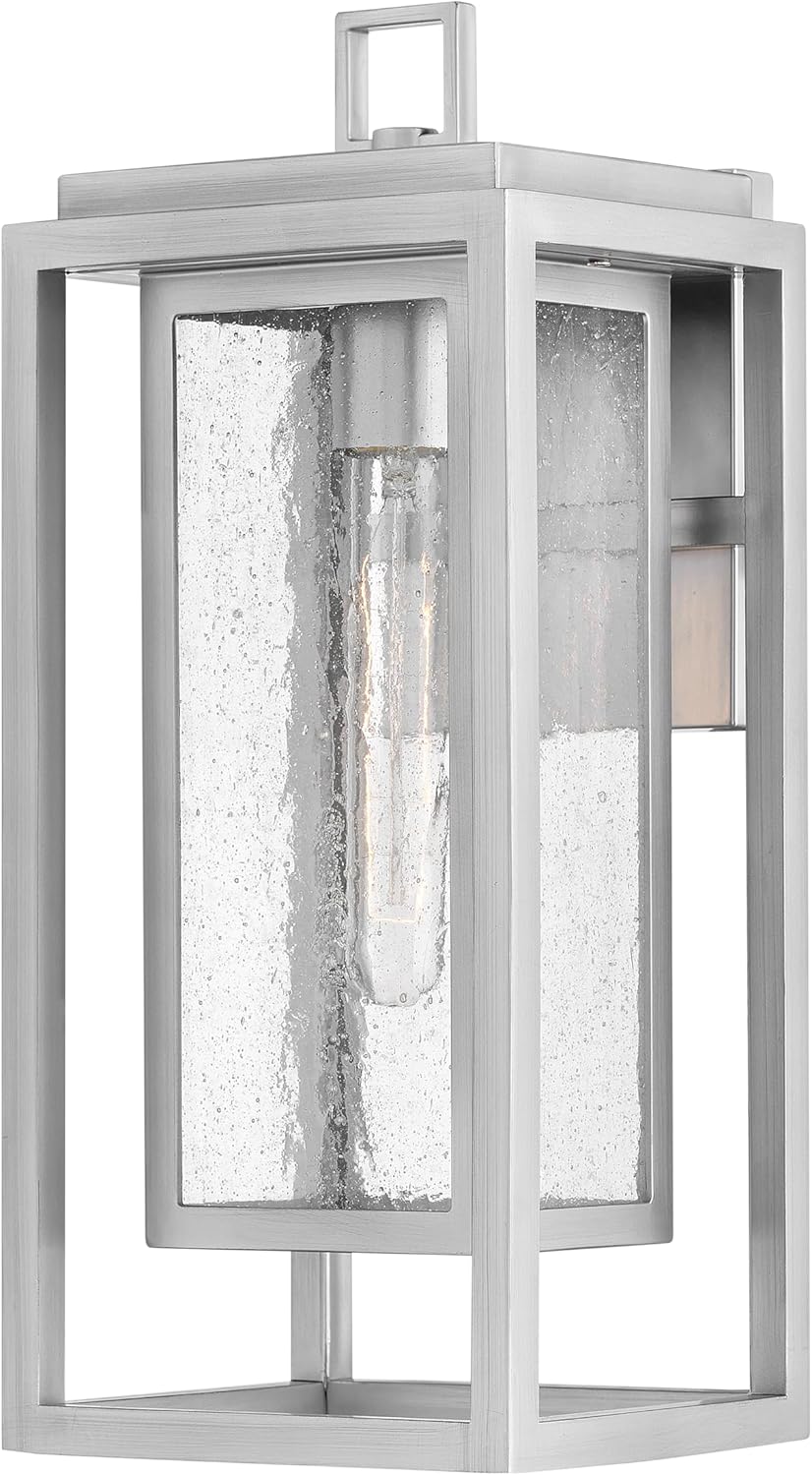 Hinkley Republic 1005BK-LL Large Outdoor LED Wall Mount Lantern Light - Transitional/Modern, Double Frame Design, Coastal Elements Collection - Black