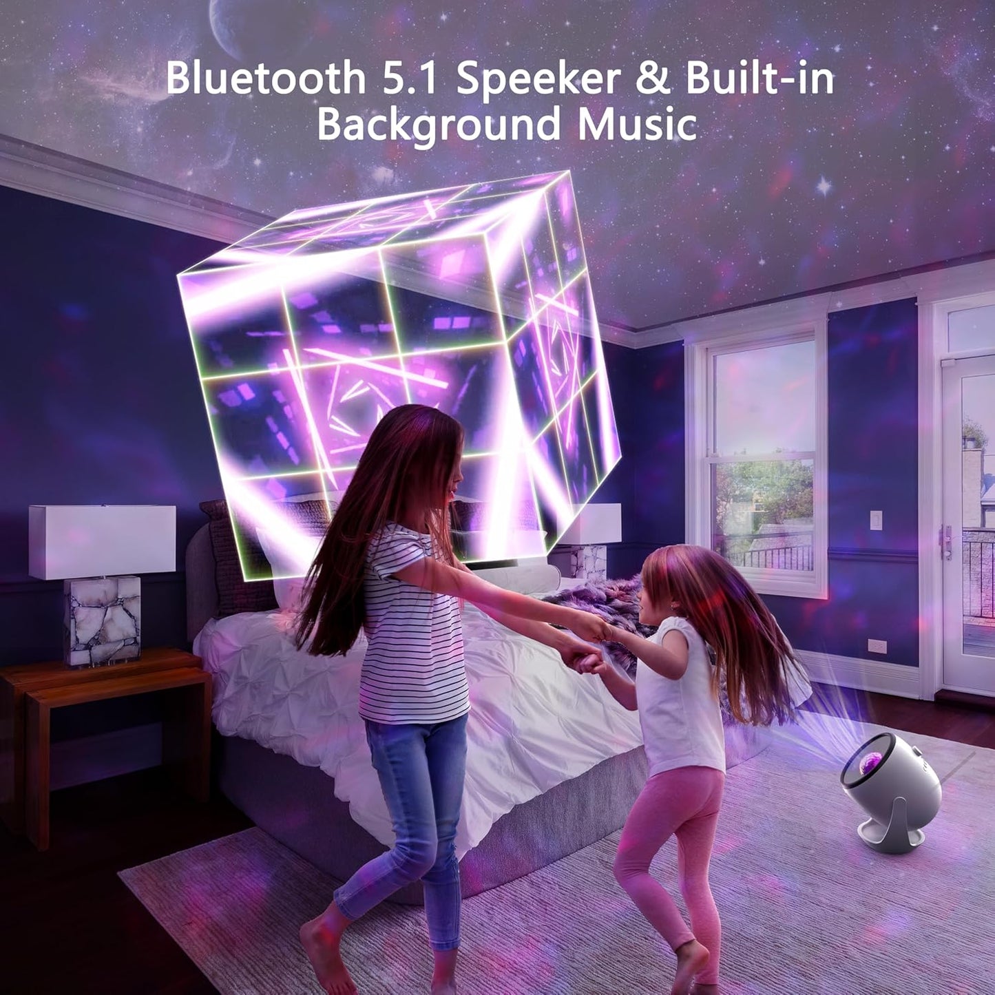 3D Galaxy Projector, AIRIVO 3D Visual Star Projector with 65 3D Scenes, Night Light Projector with Bluetooth Speaker, Stars and Background Lighting Effects for Room Decor, Kids Adults, Christmas Gifts